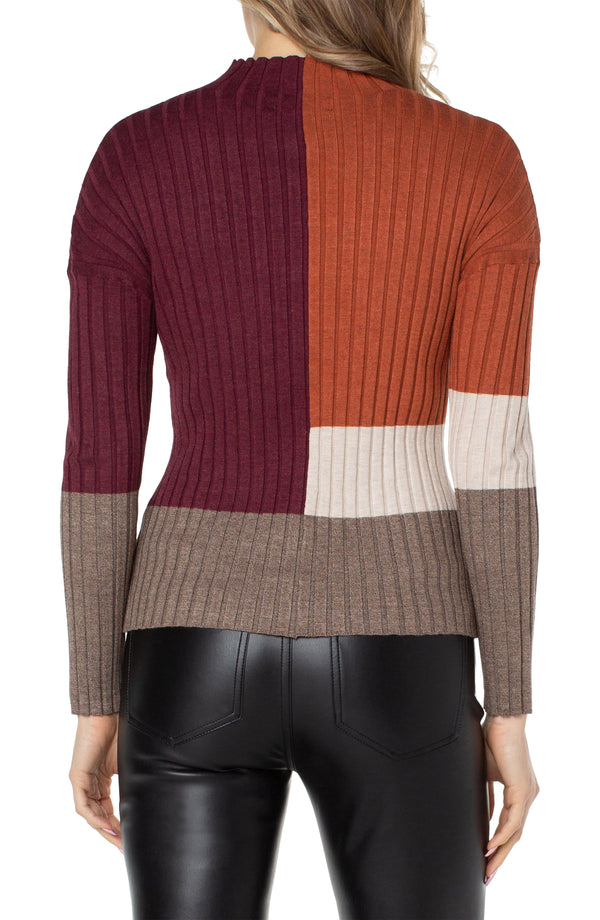 BURGUNDY RUST COLORBLOCK - View 2