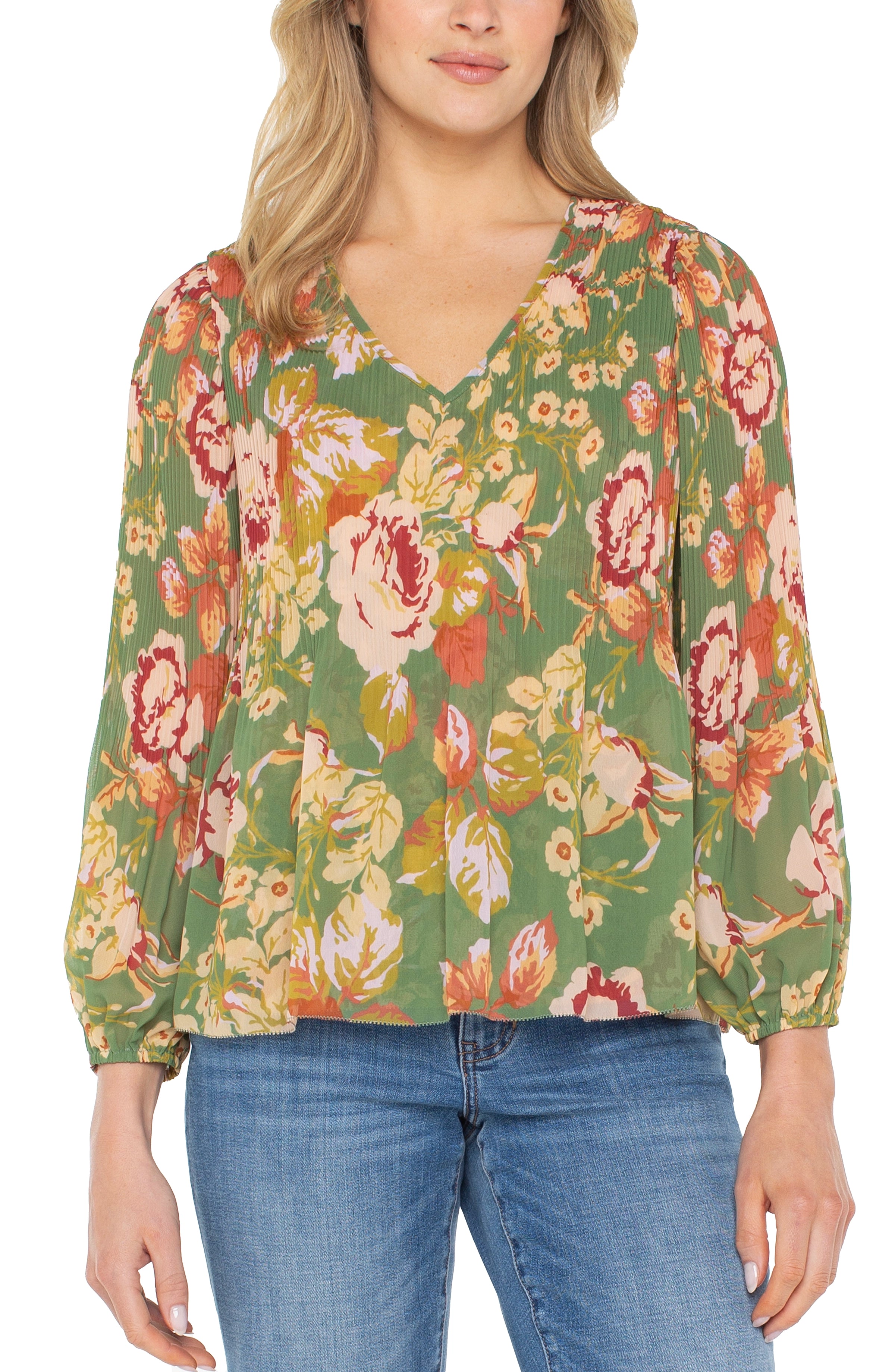 GREEN MULTI FLORAL