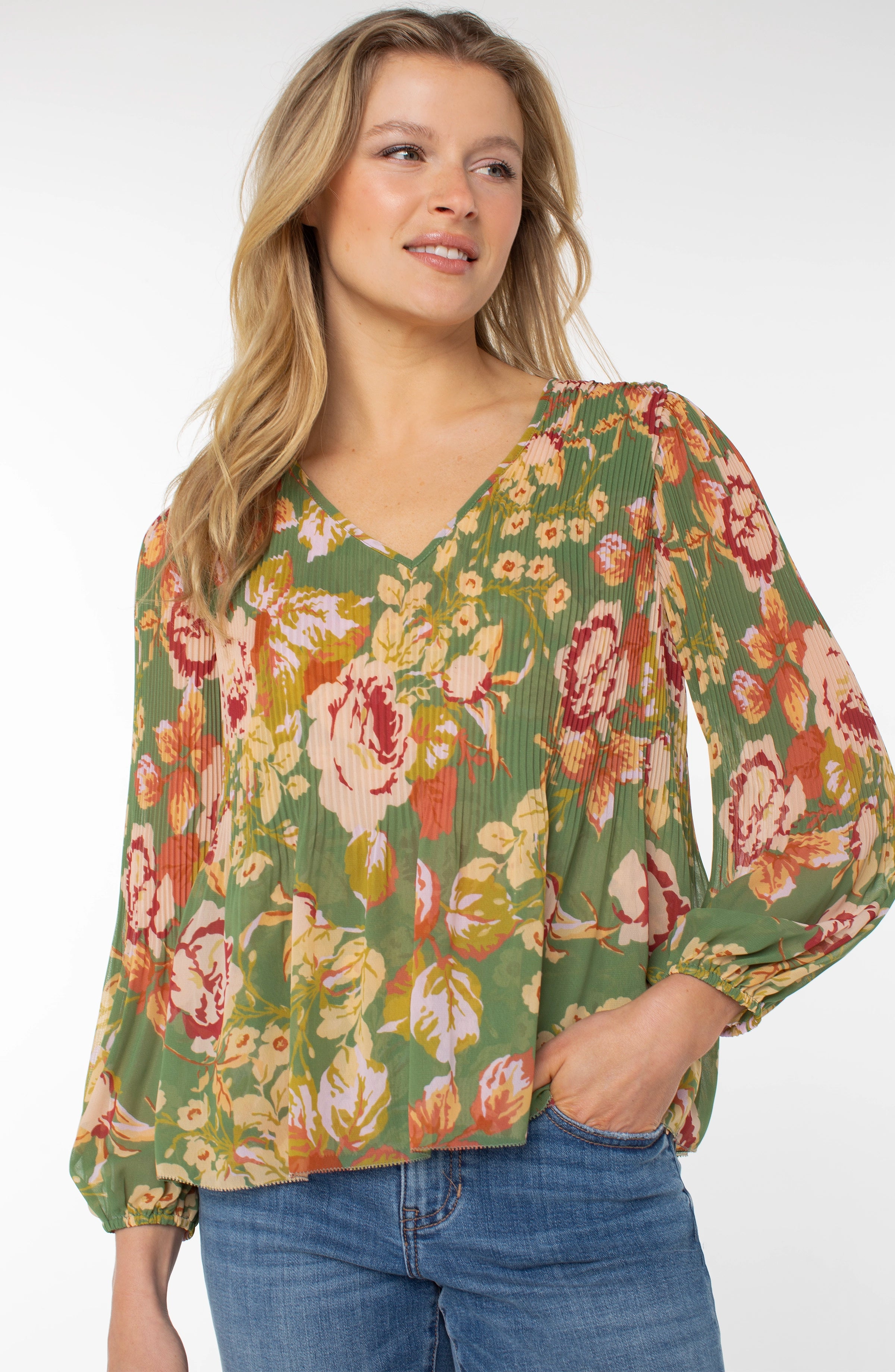 GREEN MULTI FLORAL