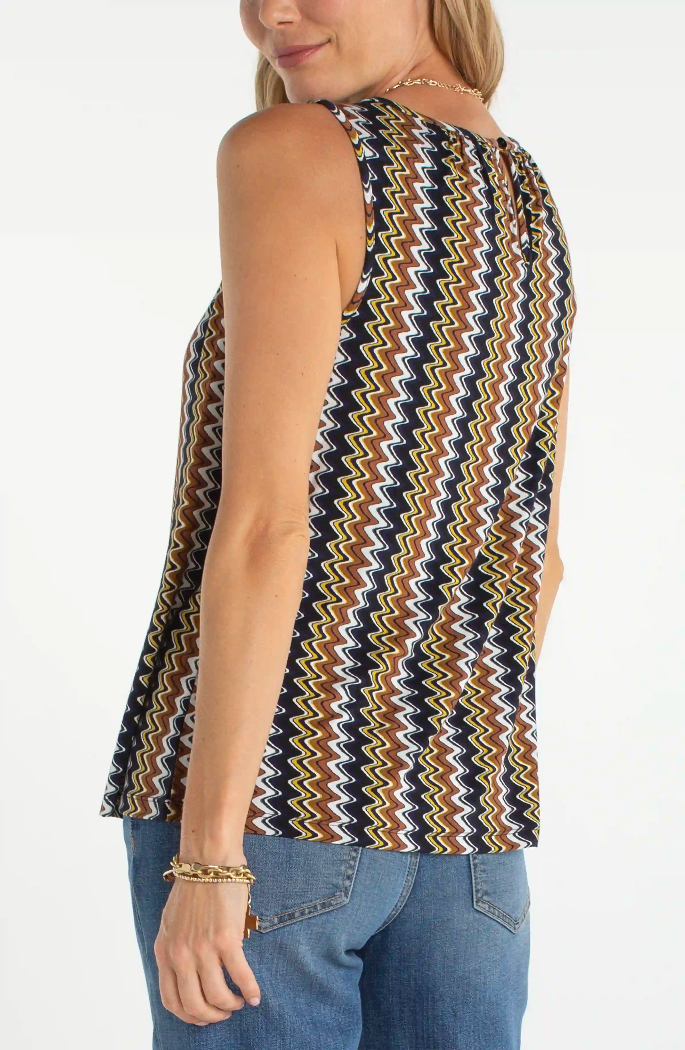 BLACK NAVY GOLD STRIPE