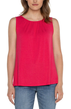 Open A-LINE SLEEVELESS KNIT TOP PINK PUNCH-1 in gallery view