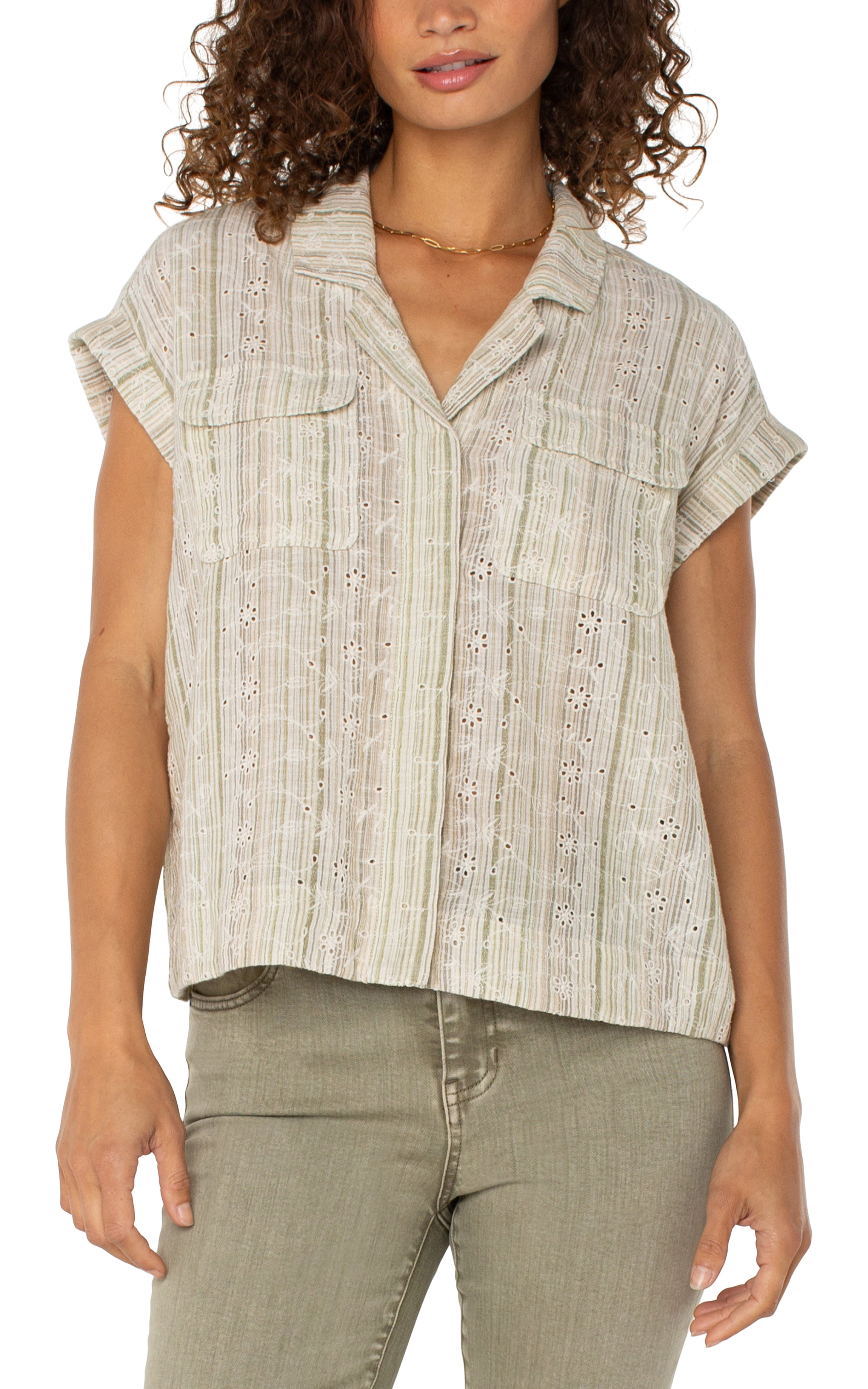 GREEN TAN STRIPE