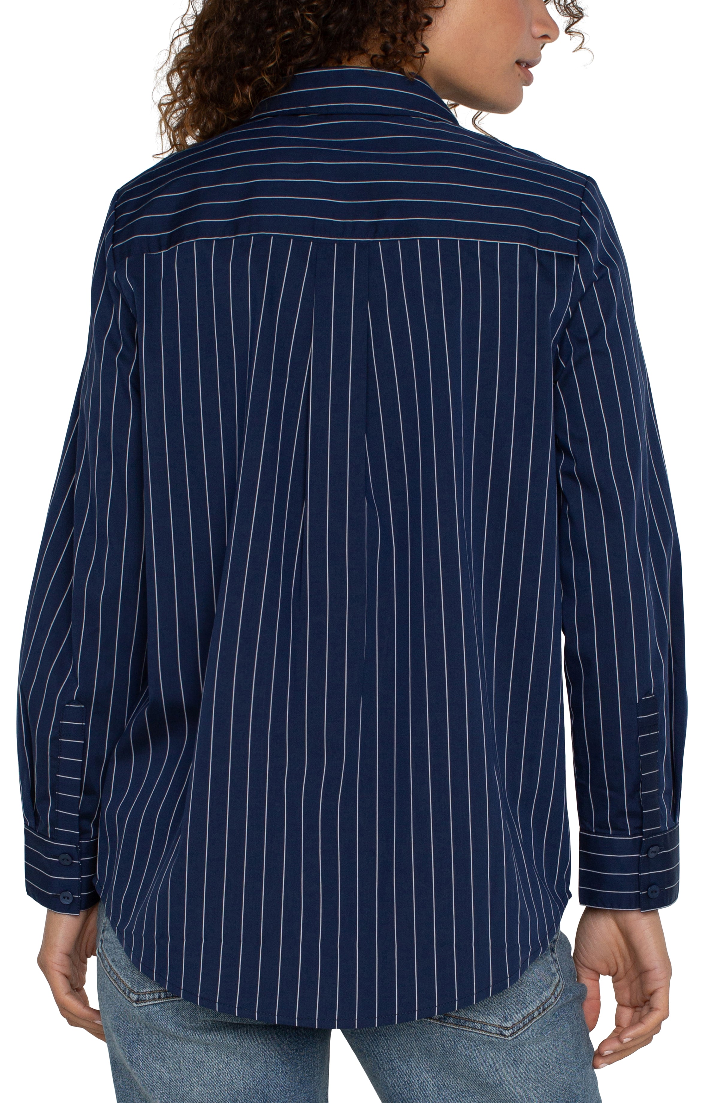 NAVY WHITE PINSTRIPE