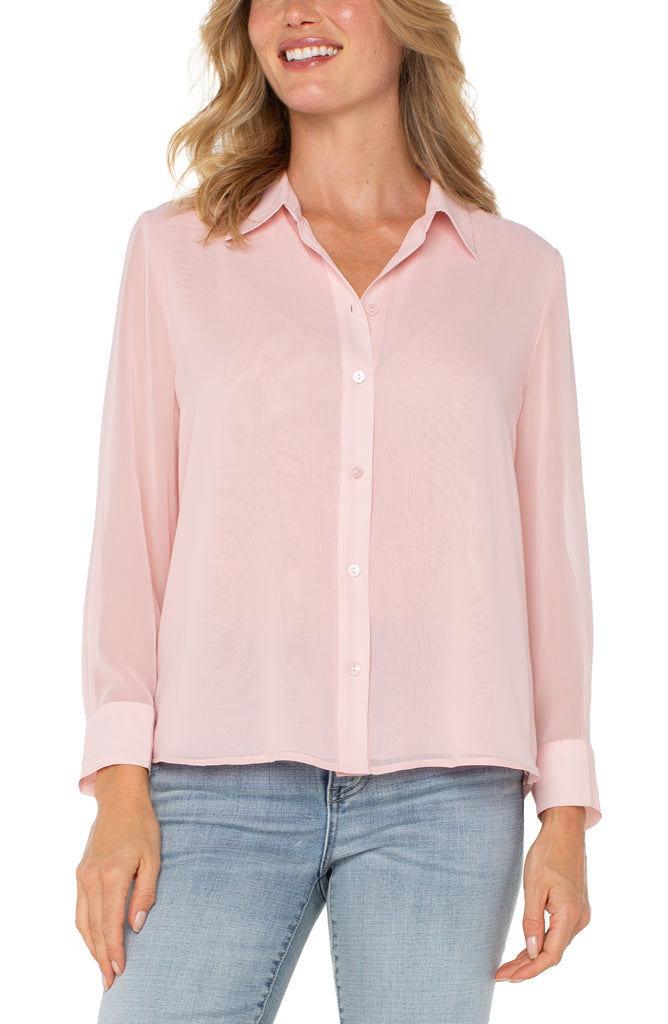 トップス ella_selectshop pleats cut blouse (pink) LONG SLEEVE SHIRT WITH PLEAT BACK – LIVERPOOL LOS ANGELES