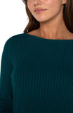 LONG SLEEVE BOAT NECK KNIT TOP