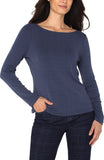LONG SLEEVE BOAT KNIT TOP