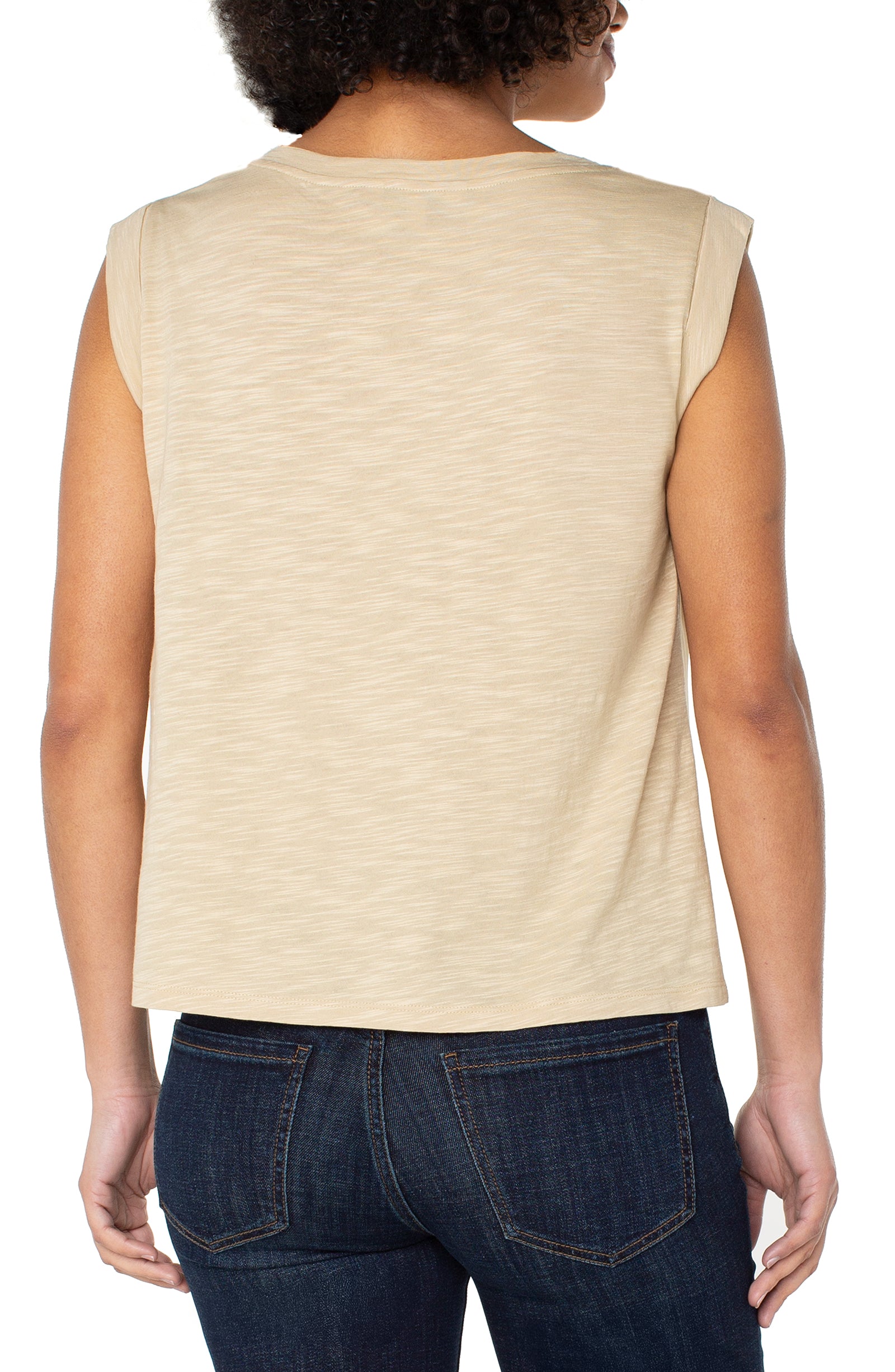 (取寄) リバプールロサンゼルス レディース スリーブレス ウーブン トゥ ニット トップ Liverpool Los Angeles women Sleeveless Woven To Knit Top Black White Liverpool Sleeveless Woven to Knit Top - ooh la la!