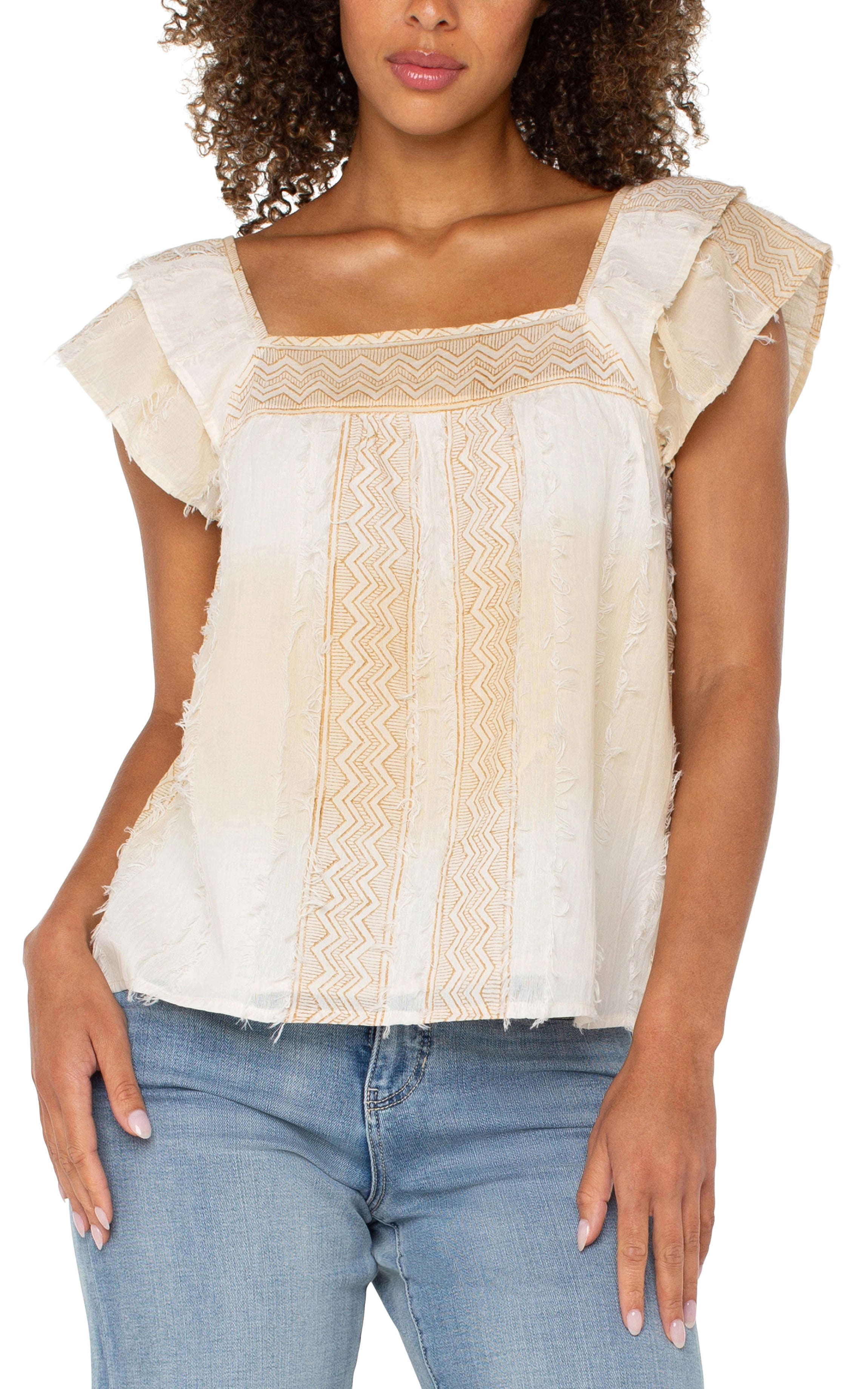 BROWN CREAM CHEVRON STRIPE
