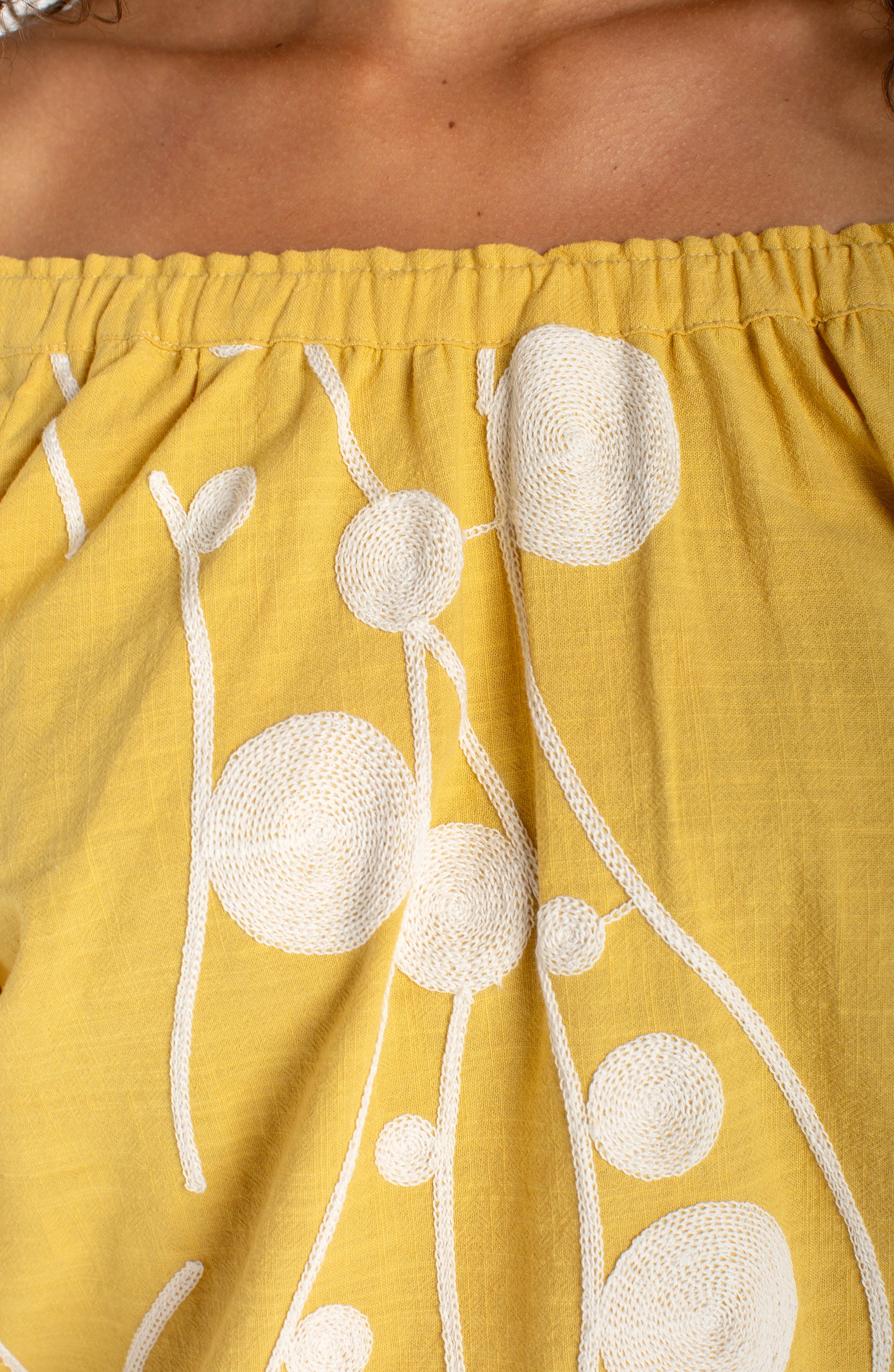 YELLOW CREAM EMBROIDERY