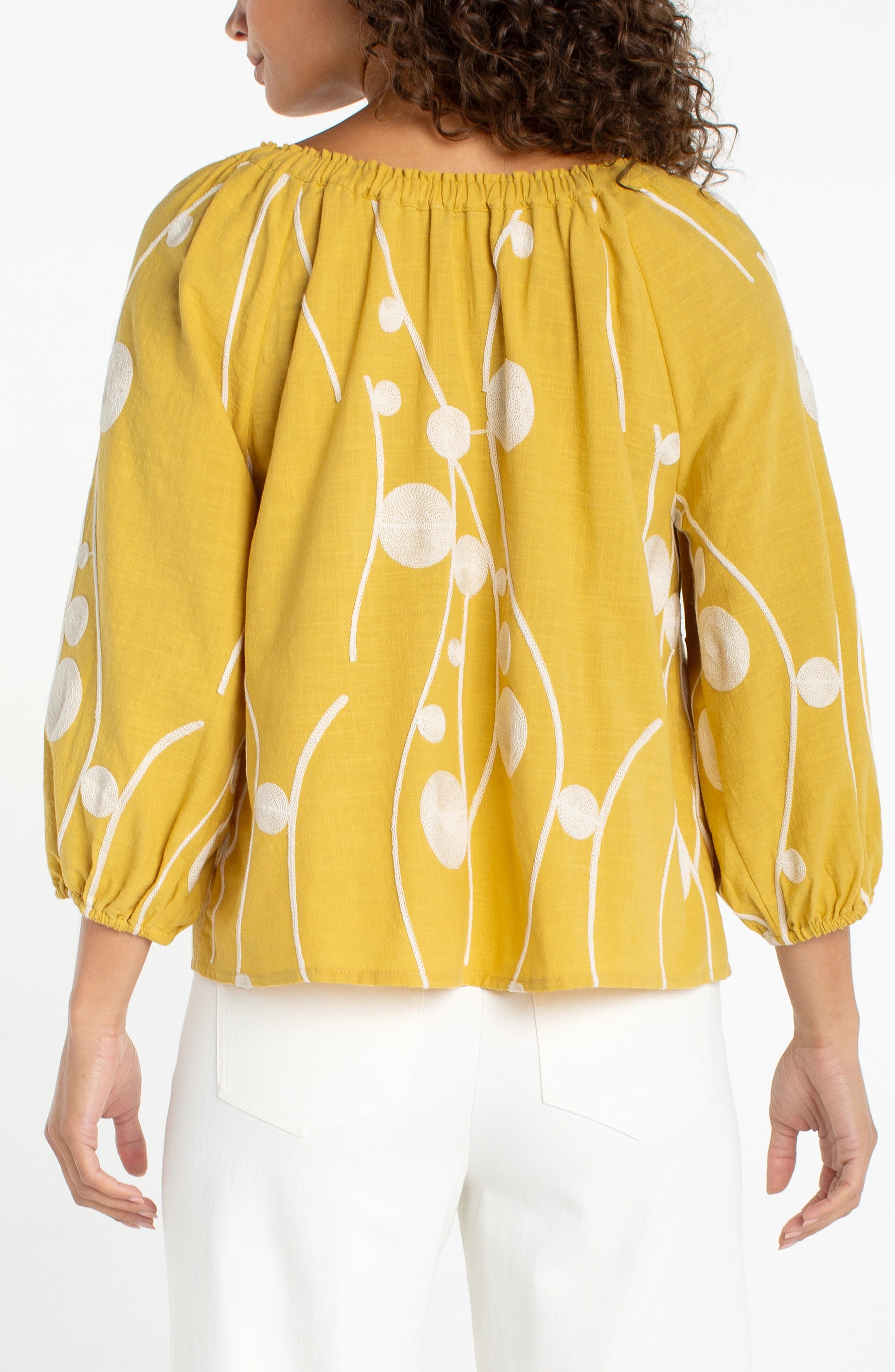 YELLOW CREAM EMBROIDERY
