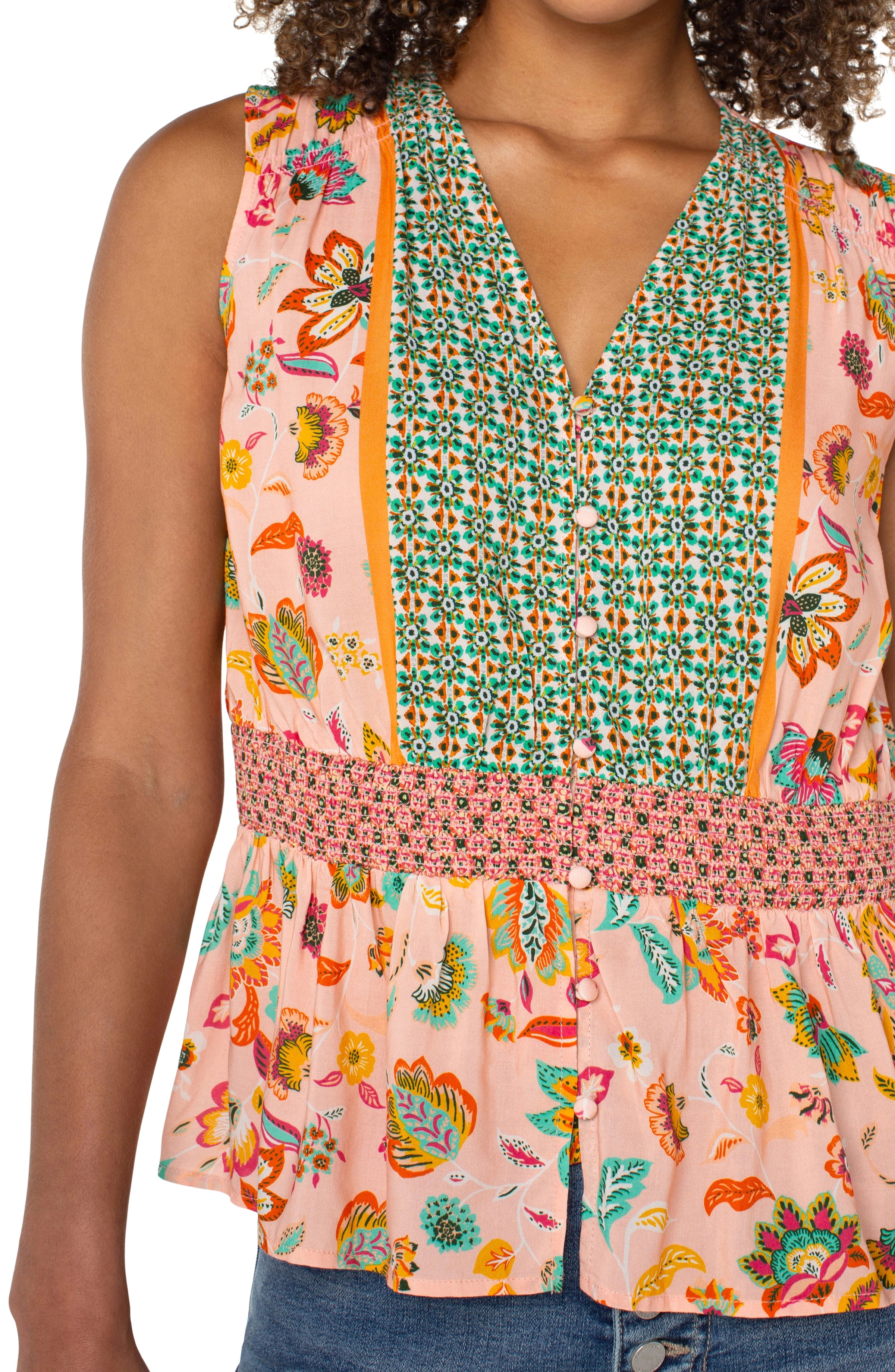 PINK GREEN MULTI FLORAL