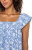 BLUE WHITE FLORAL STRIPE