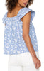 BLUE WHITE FLORAL STRIPE