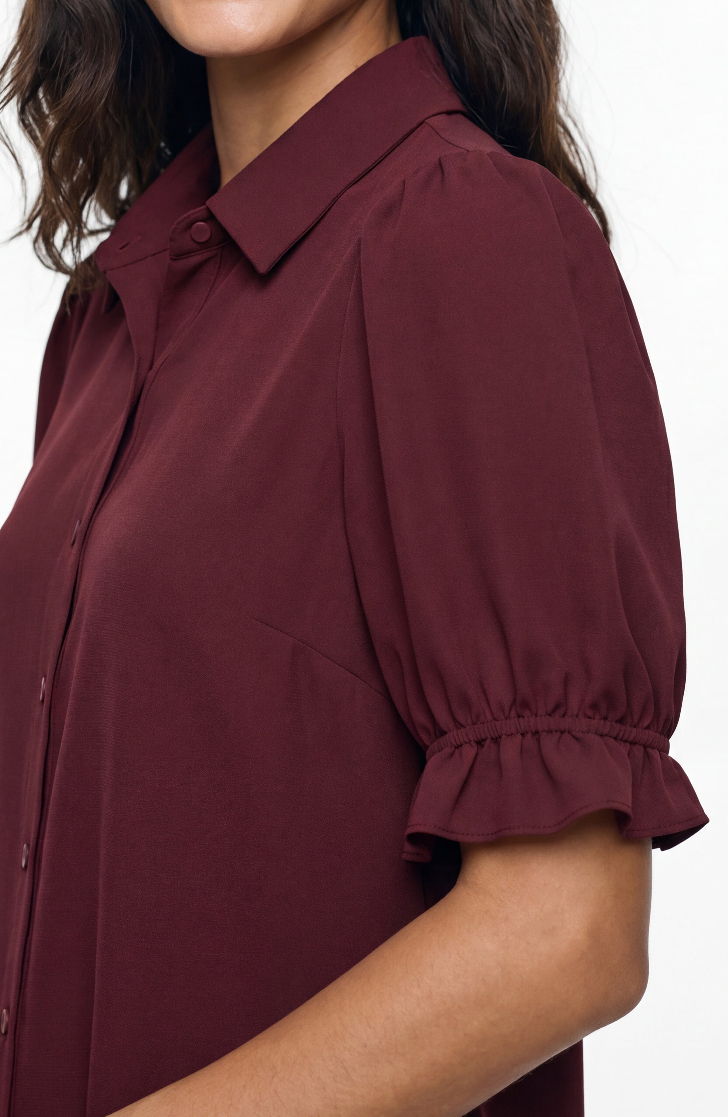 PETITE SNAP FRONT KNIT SHIRT