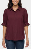 PETITE SNAP FRONT KNIT SHIRT