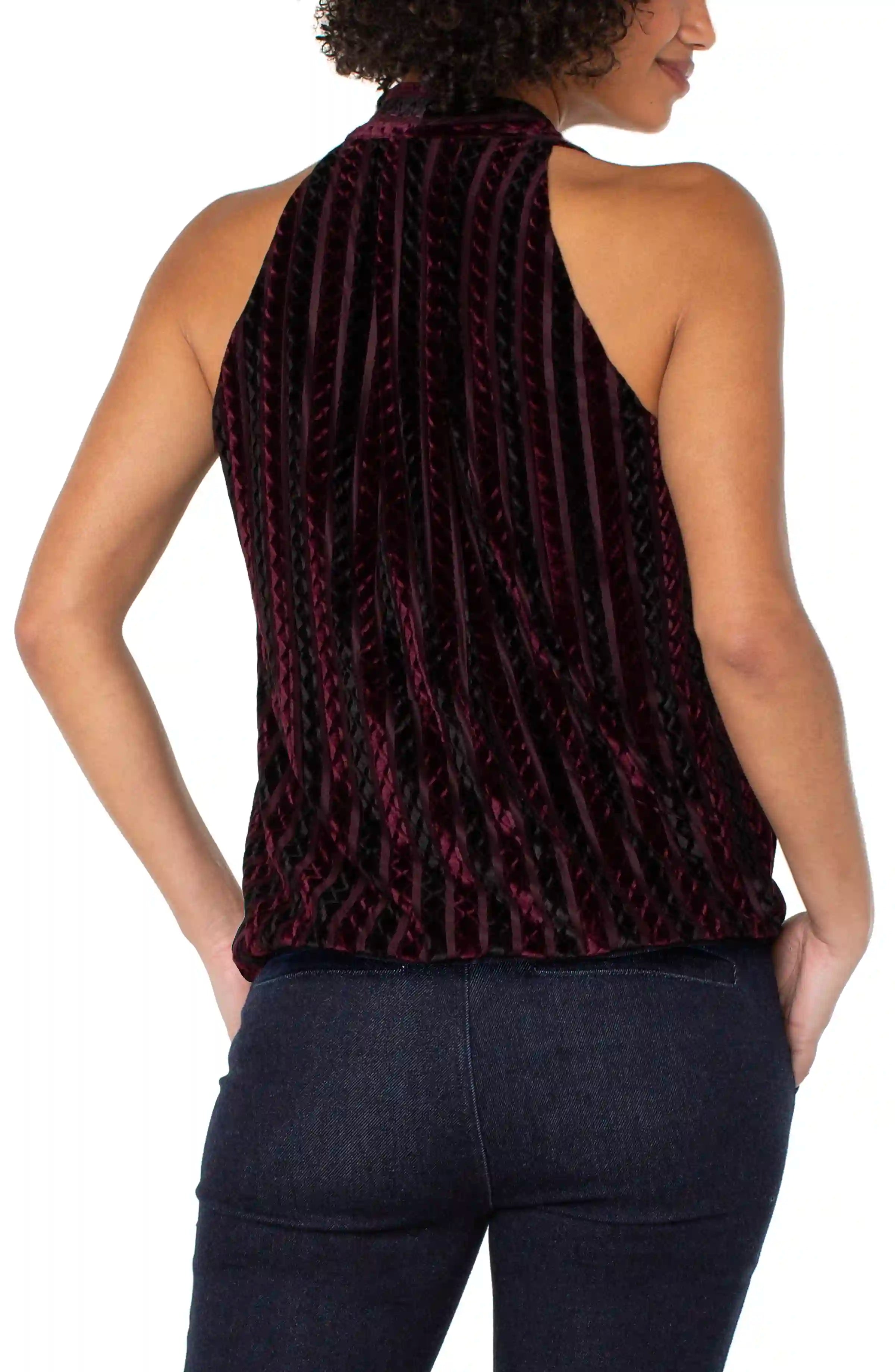 BLACK BURGUNDY STRIPE