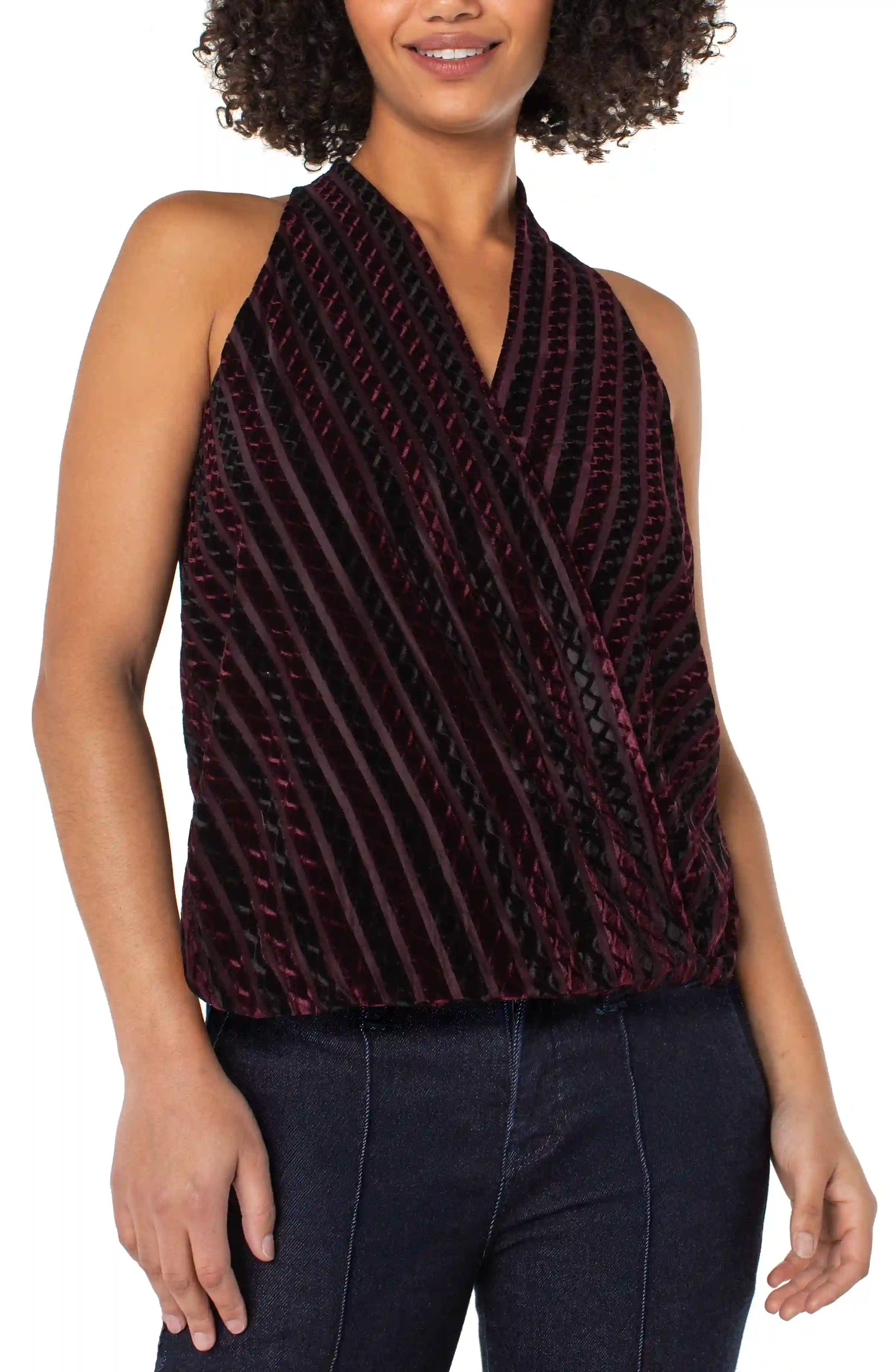 BLACK BURGUNDY STRIPE