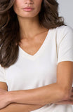 SHORT SLEEVE V-NECK KNIT TEE
