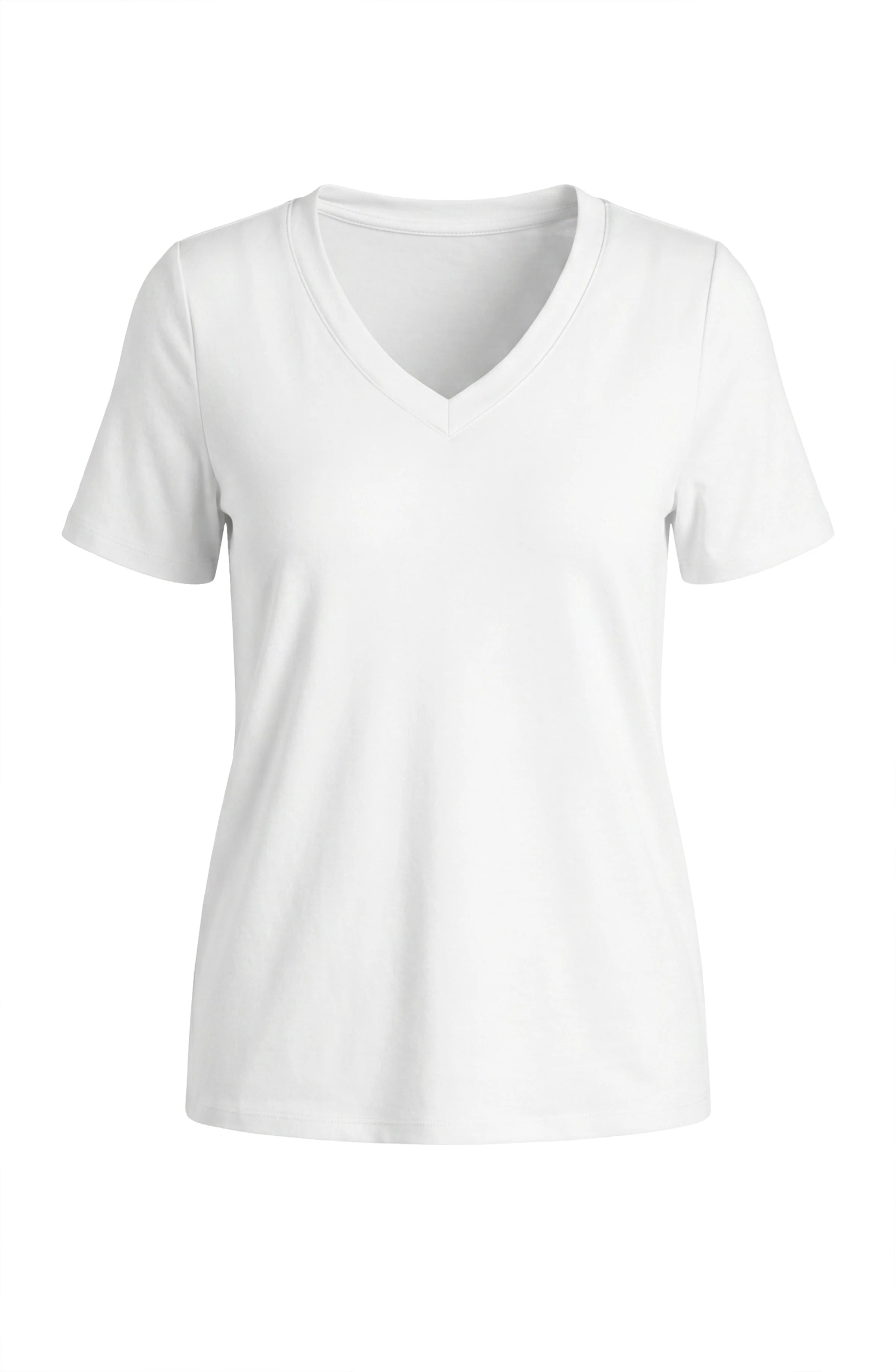 SHORT SLEEVE V-NECK KNIT TEE
