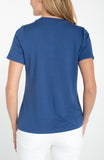 SHORT SLEEVE V-NECK KNIT TEE