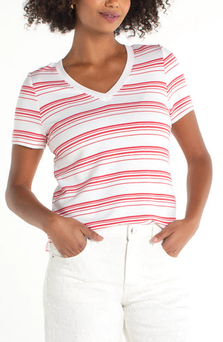 WHITE CHERRY ROSE STRIPE