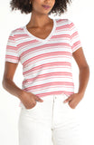 WHITE CHERRY ROSE STRIPE