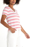 WHITE CHERRY ROSE STRIPE