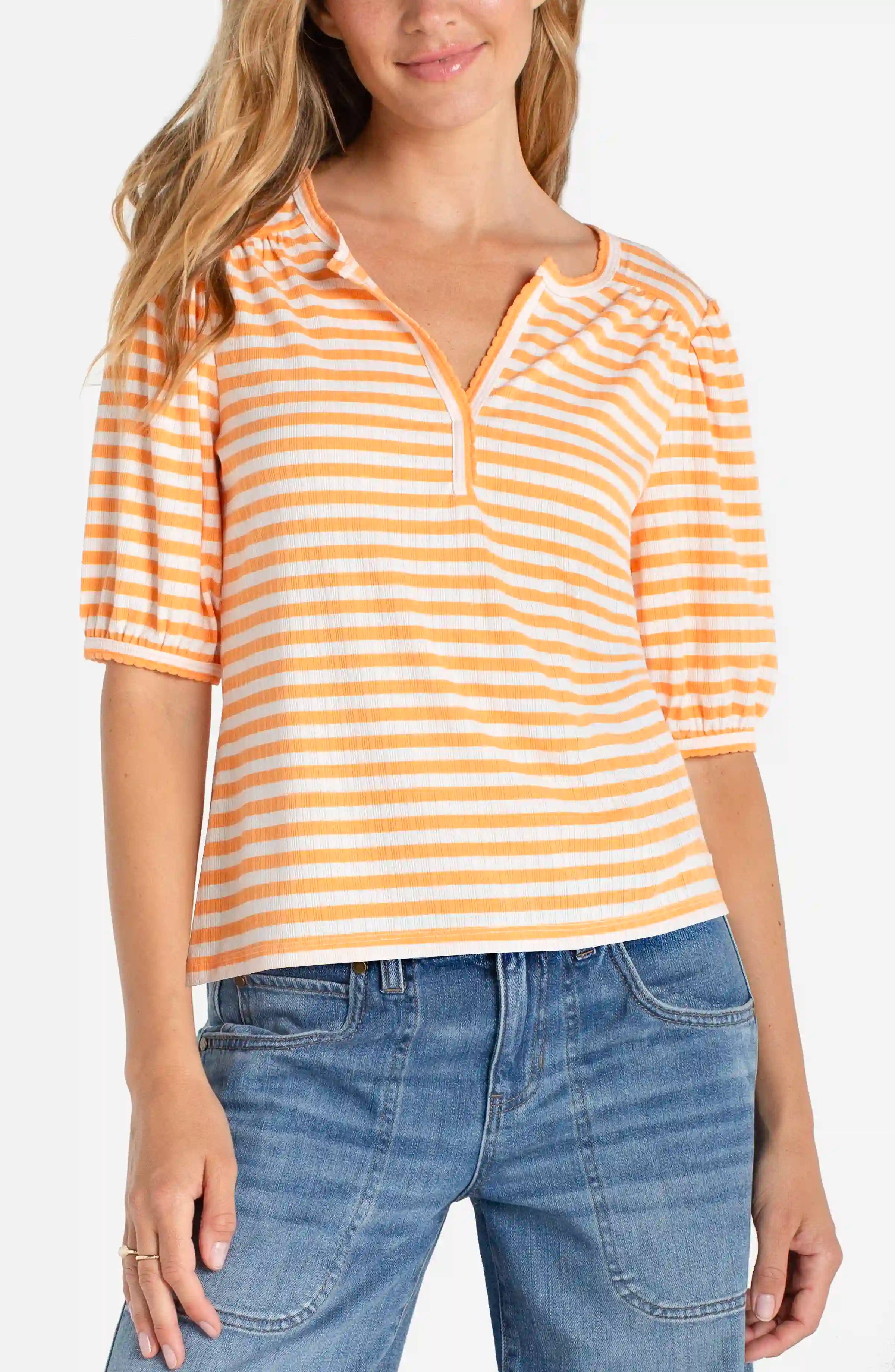 ORANGE WHITE STRIPE