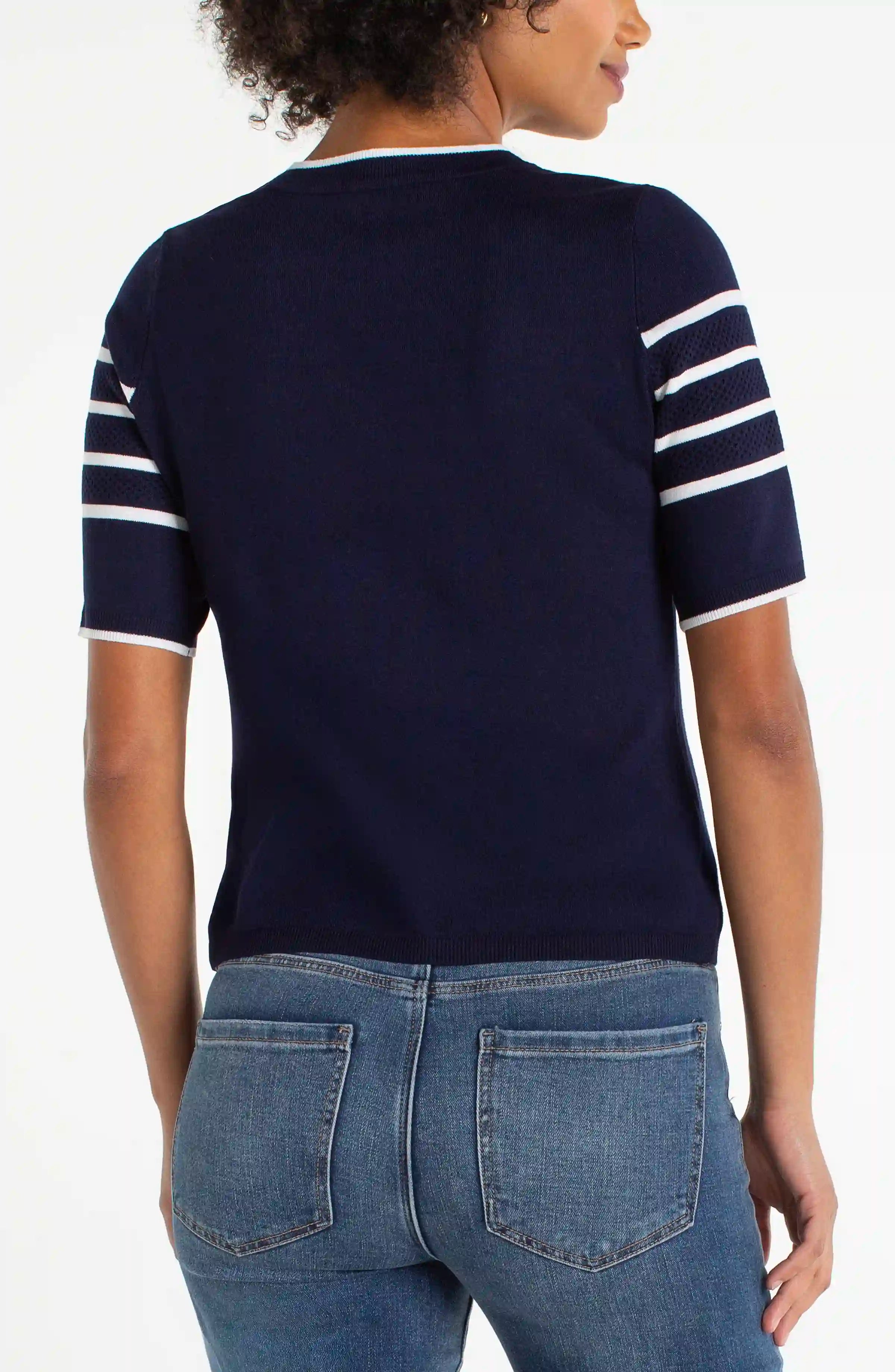 NAVY WHITE STRIPE