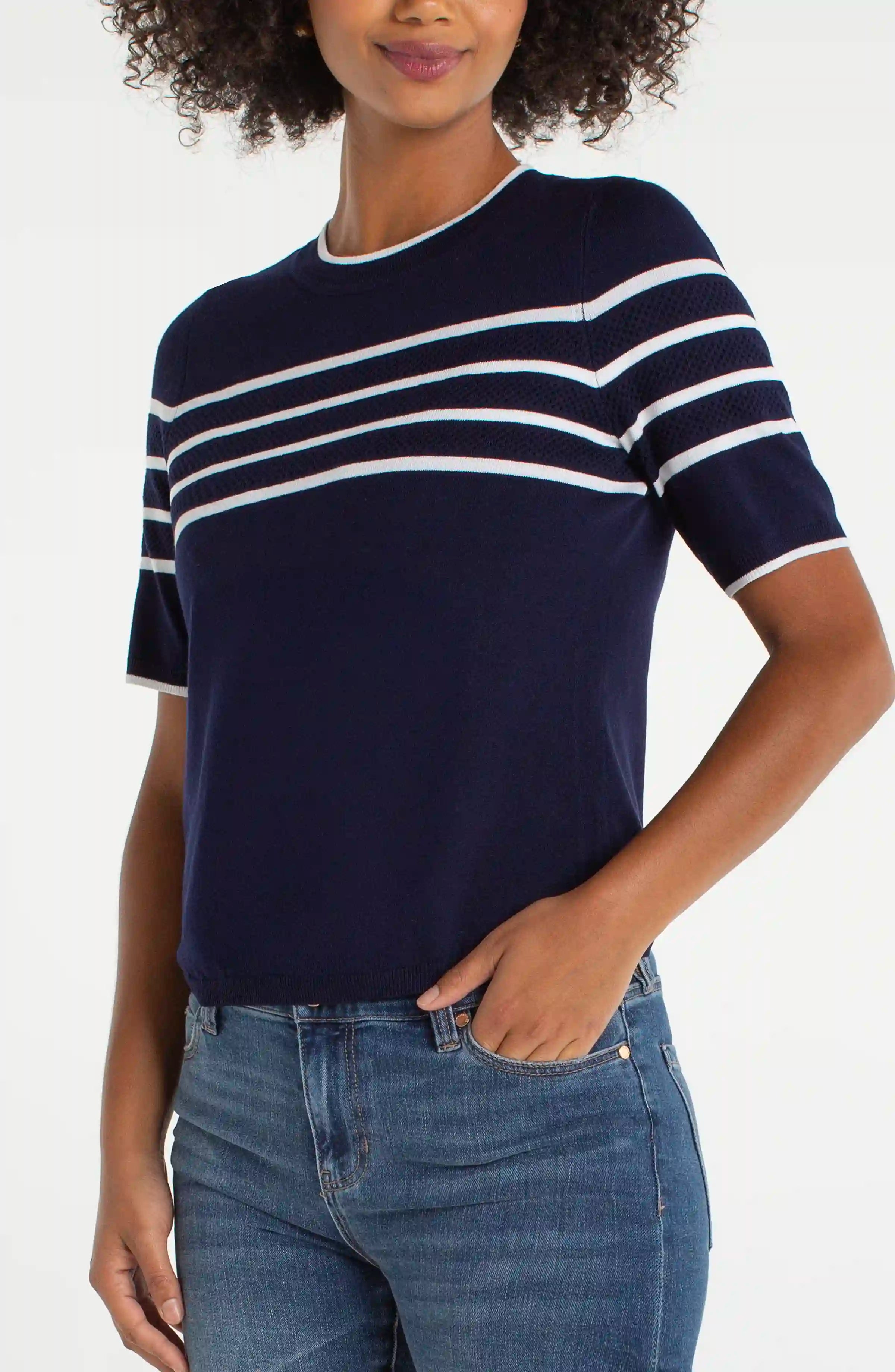 NAVY WHITE STRIPE