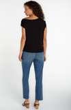 PETITE ASYMMETRICAL OFF SHOULDER KNIT TOP