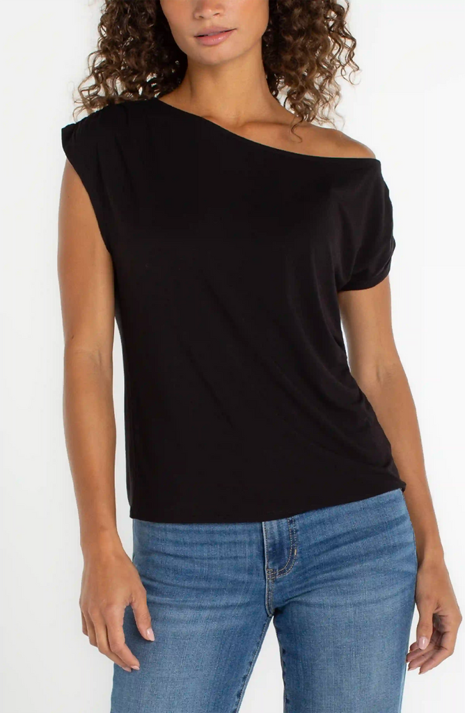 ASYMMETRICAL OFF SHOULDER KNIT TOP – LIVERPOOL LOS ANGELES