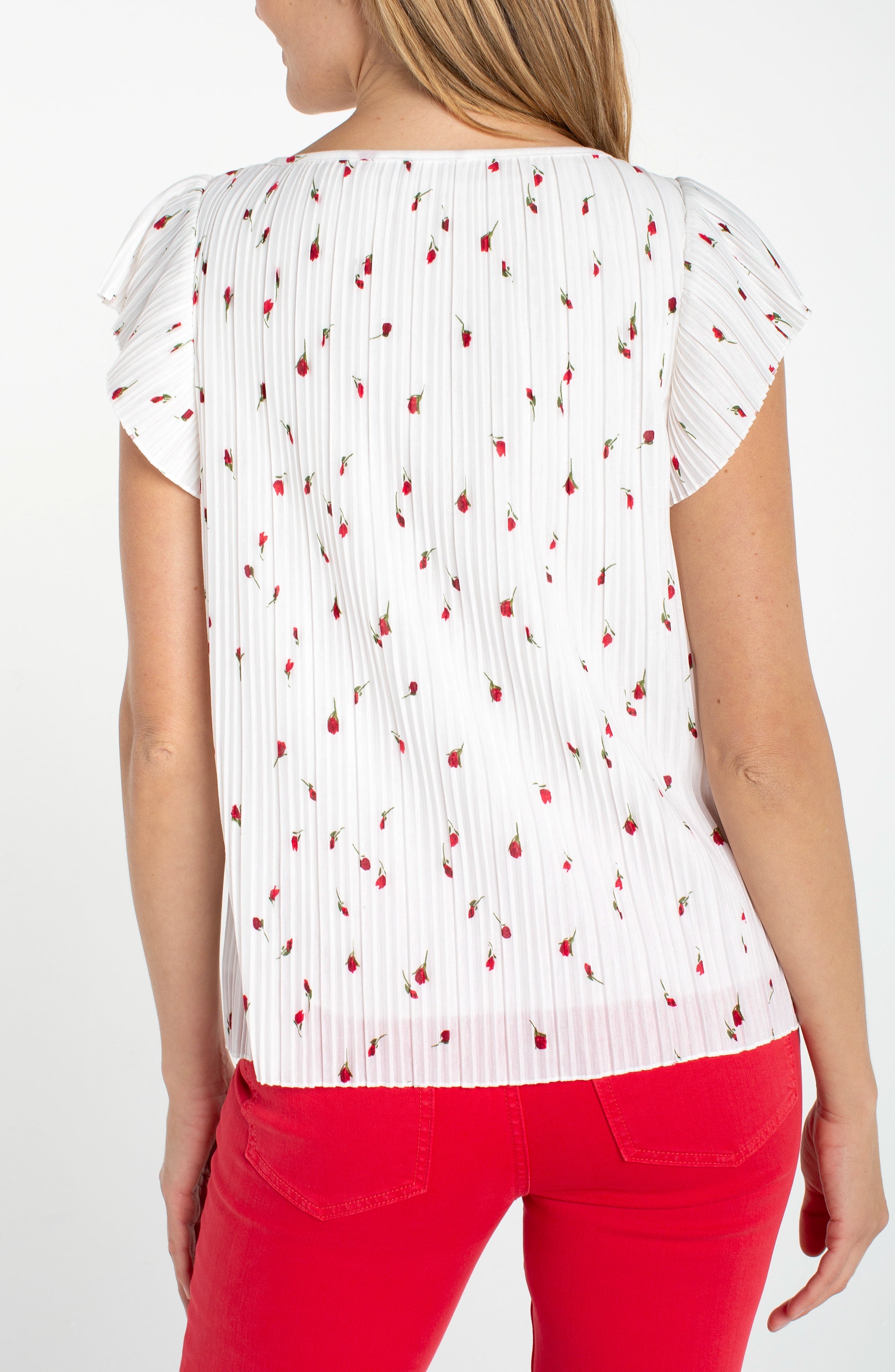WHITE RED FLORAL