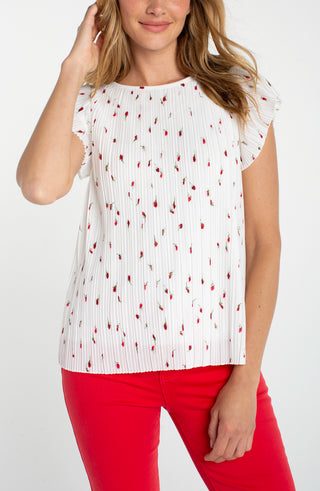 WHITE RED FLORAL