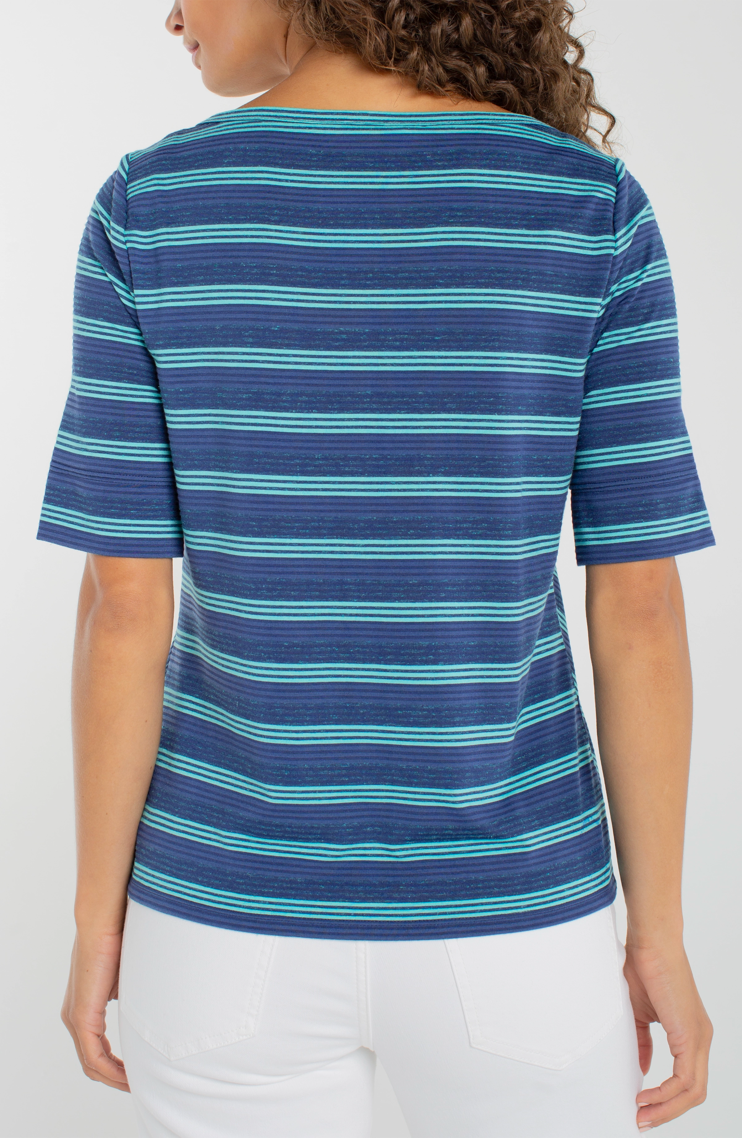 NAVY TEAL STRIPE
