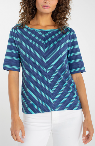 NAVY TEAL STRIPE