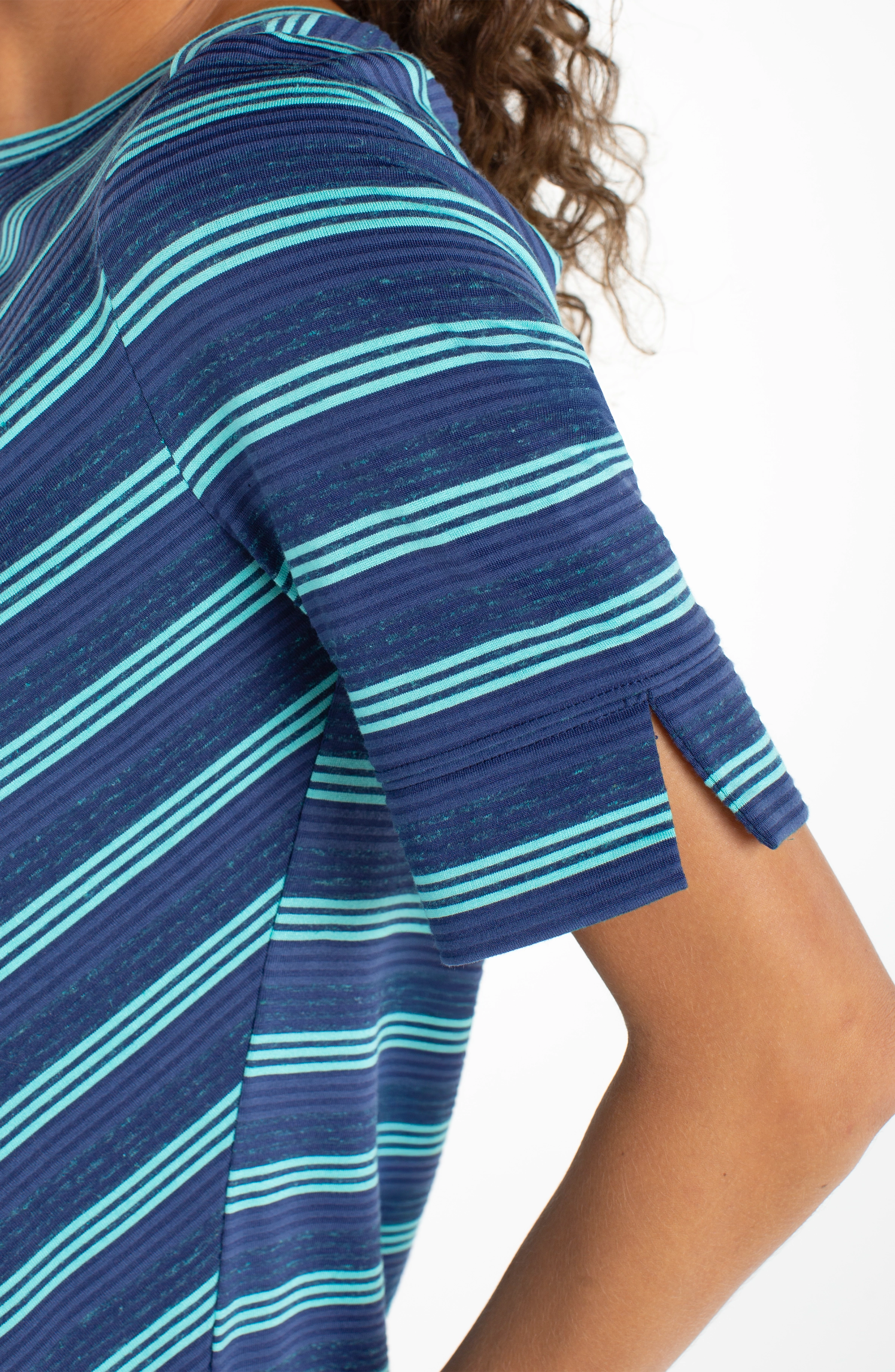 NAVY TEAL STRIPE