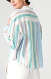 CREAM TEAL MULTI STRIPE