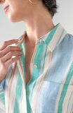 CREAM TEAL MULTI STRIPE