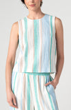 CREAM TEAL MULTI STRIPE