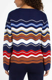 NAVY BROWN MULTI STRIPE