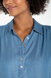 POPOVER SHIRT WITH SHIRRING
