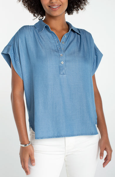POPOVER SHIRT WITH SHIRRING – LIVERPOOL LOS ANGELES