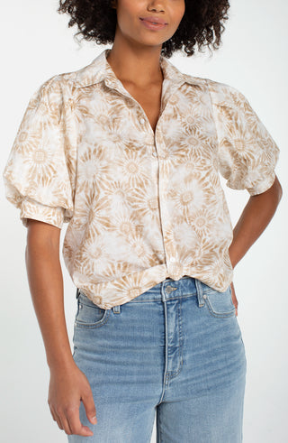 TAN WHITE FLORAL