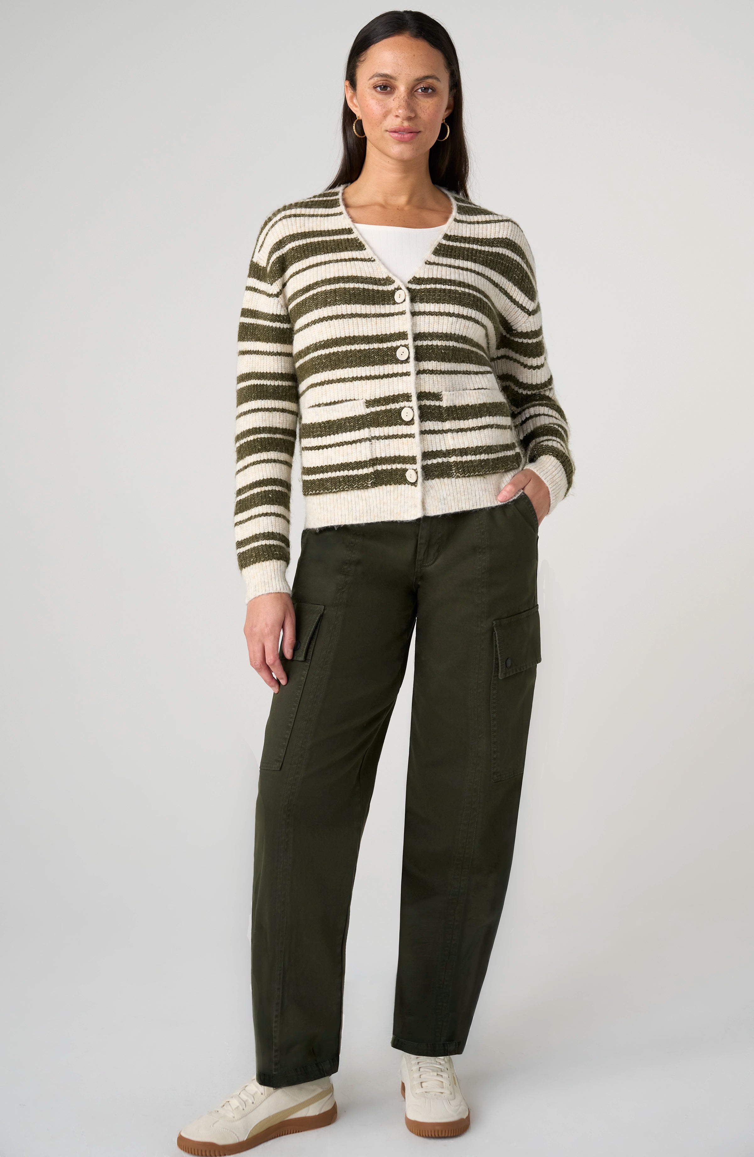 OATMEAL OLIVE STRIPE