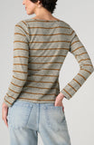 HEATHER GRAY YELLOW STRIPE