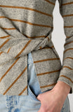HEATHER GRAY YELLOW STRIPE