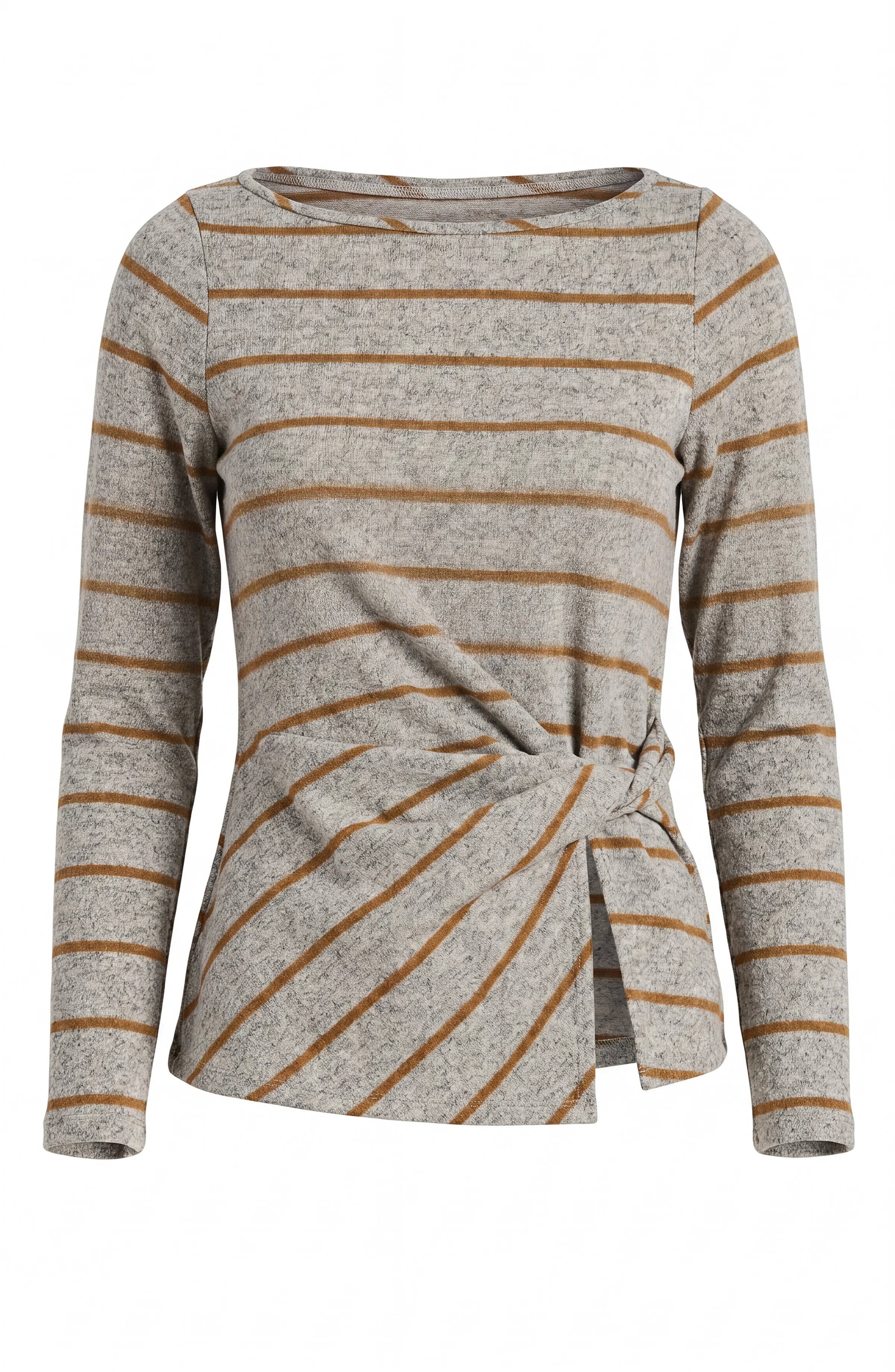 HEATHER GRAY YELLOW STRIPE