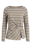 HEATHER GRAY YELLOW STRIPE