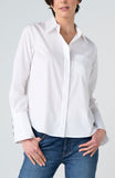 LONG SLEEVE BUTTON FRONT WOVEN SHIRT